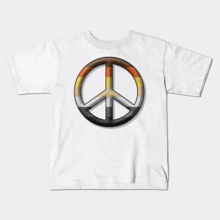 Peace Pride design in Gay Bear pride flag colors Kids T-Shirt